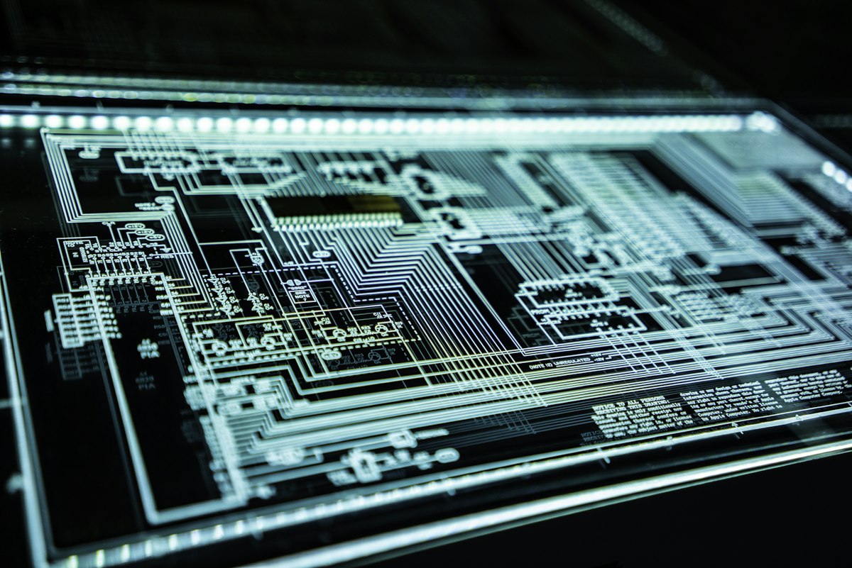 Glowing electronic circuit board
